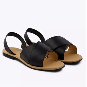 NWOB Nisolo size 11 Women's All-Day Cross Strap Sandal black leather 2057